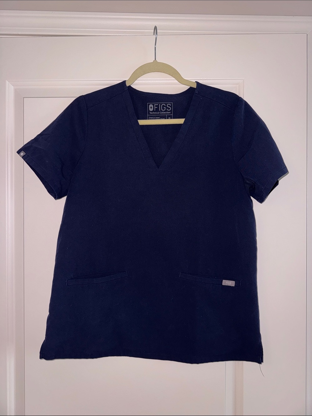 Figs Navy Scrub Top